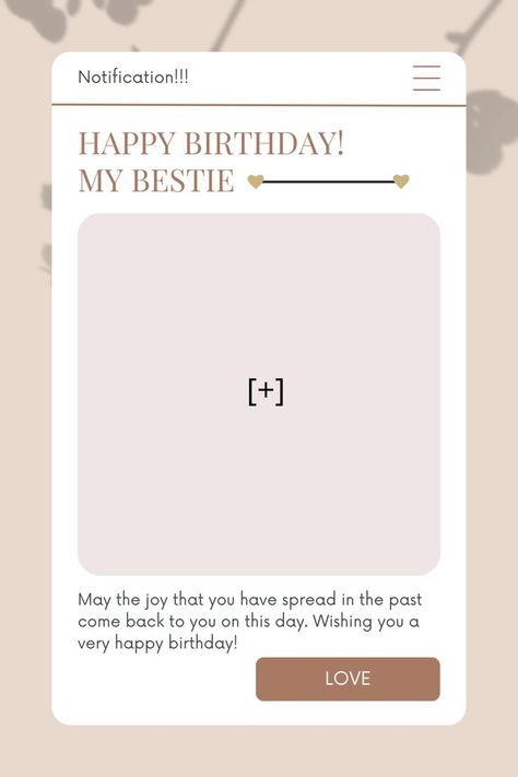 Bestfriend Birthday Templets, Friend Birthday Template, Happy Birthday Bro Template, Birthday Friends Aesthetic, Best Friend Birthday Template, Elegant Birthday Wishes, Happy Birthday To Me Instagram, Bday Template, Idea Template