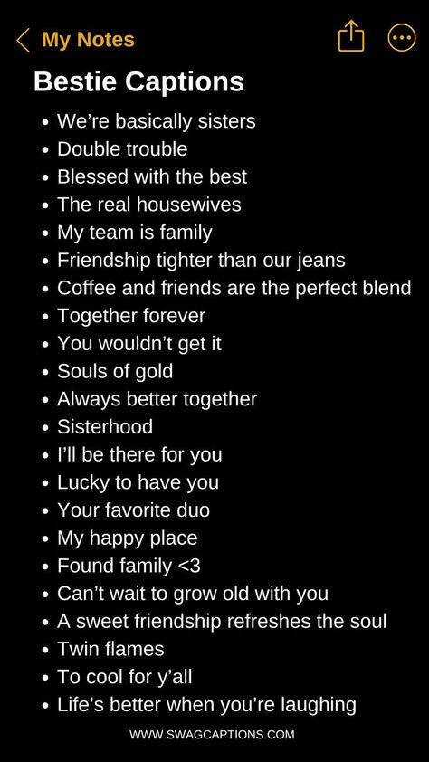 Looking for the perfect words to capture your friendship moments? Discover our "Bestie Captions for Instagram"! From heartfelt quotes to fun and witty lines, find the ideal caption to showcase the bond with your best friend. Make your posts stand out and express your unique friendship with these creative and memorable captions. Click to explore now! Photos With Your Best Friend, Friendship Moments, Hastag Instagram, Words For Best Friend, One Word Caption, Bff Pics, One Word Instagram Captions, Short Instagram Quotes, Witty Instagram Captions
