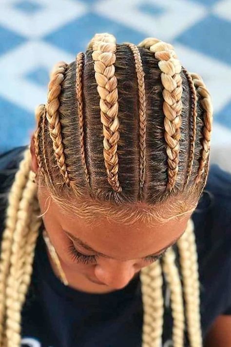 50 Cute Cornrow Braids Ideas To Tame Your Naughty Hair Cute Cornrows, Nappy Hairstyles, Cornrow Hairstyle, Kanekalon Braids, Afro Braids, Cornrow Braids, Braid Inspiration, Big Box Braids Hairstyles, Blonde Braids