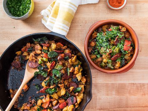 Spanish Migas, Blistered Peppers, Migas Recipe, Cooking Pork, Kale Recipe, Pastas Recipes, Salt Pork, One Skillet, Skillet Dinners