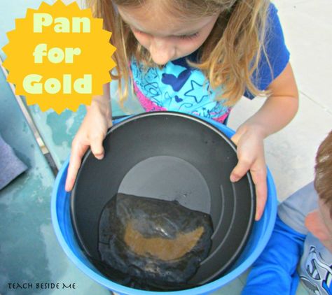 pan for gold Science Project Board, Gold Panning, Panning For Gold, Scrap Gold, Homeschool Social Studies, Project Board, Metal Detecting, Book Talk, Treasure Hunting