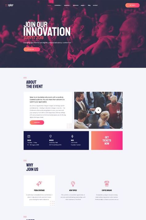 Website design Webpage Design Layout, Cute Powerpoint Templates, Conference Banners, Conference Themes, Creating Websites, E Ticket, Conference Event, Business Conference, Best Website Design