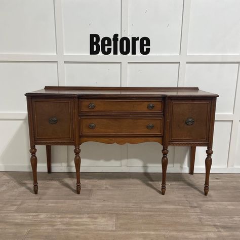 Lamp Black Buffet Antique Sideboard Buffet Makeover, Buffet Refurbished, How To Style A Buffet Table, How To Style A Buffet, Buffet Makeover Diy, Painted Buffet Ideas, Buffet Decorating Ideas, Antique Buffet Makeover, Vintage Buffet Makeover