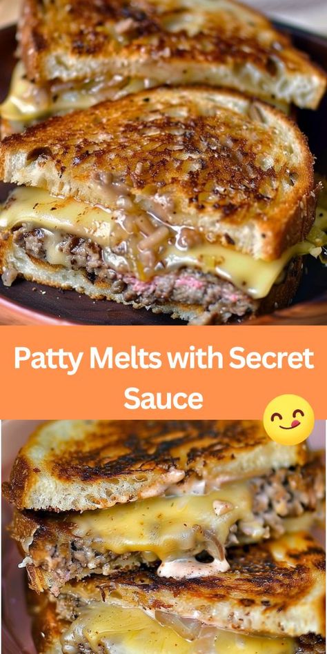 Hamburger Recipes For Dinner, Patty Melts With Secret Sauce, Hamburger Meat Recipes Easy, Recipes Using Hamburger, Beef Patties Recipes, Secret Sauce Recipe, Patty Melt Recipe, Hamburger Recipes Patty, Homemade Chicken And Dumplings