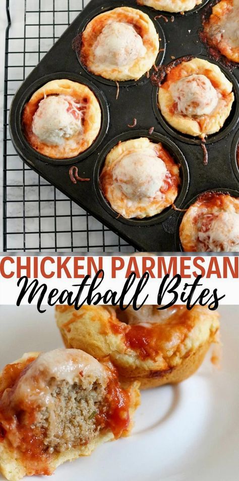 Get ready to impress your taste buds with these mouthwatering Chicken Parm Meatball Bites wrapped in flaky crescent dough. Perfect for parties, game days, or a fun family dinner, these bites are packed with savory flavors and cheesy goodness. Easy to make and even easier to devour, they’re sure to become a favorite in your recipe collection. Serve them with marinara sauce for dipping and watch them disappear in no time! Texas Muffin Pan Recipes, Muffin Tin Recipes Dinner, Baked Tuscan Chicken, Meatball Bites, Meatball Cupcakes, Mini Muffin Tin Recipes, Chicken Parm Meatballs, Muffin Cups Recipes, Meatloaf Cupcakes