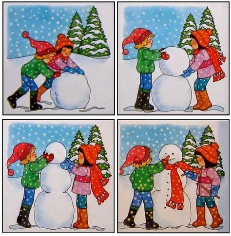 Story Sequencing Pictures, Picture Story Writing, Sequencing Activities Kindergarten, Winter Crafts Preschool, Sequencing Pictures, Kids Activities At Home, Art Galleries Design, Sequencing Cards, Story Sequencing