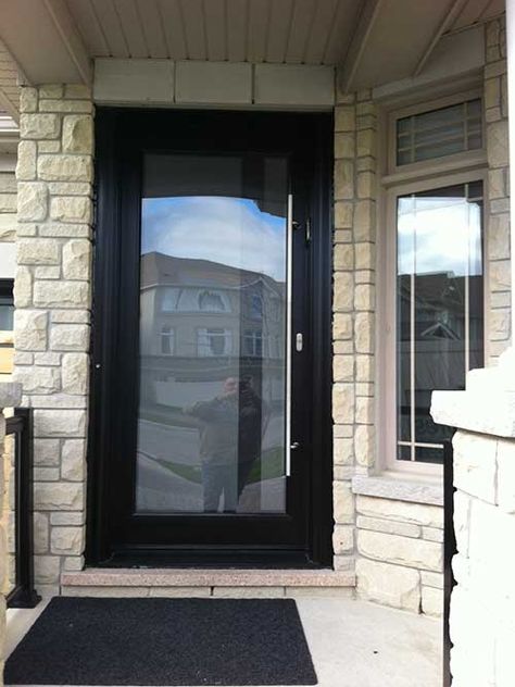 modern Contemporary Front fiberglass Entry Door, frosted-glass-design-front-door-installed-in-newmarket, Ontario by modern-doors.ca-Picture#MED153 Front Door Entrance Ideas, Modern Exterior Doors, Fiberglass Entry Doors, Entry Doors With Glass, Contemporary Front Doors, Beautiful Front Doors, Exterior Doors With Glass, Front Door Entryway, Doors Interior Modern