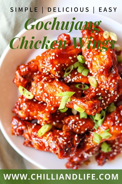 Air Fryer Gochujang Chicken Wings are a healthy alternative to fried wings! Quick and easy recipe! Gochujang Chicken Wings, Fried Wings, Gochujang Chicken, Gochujang Sauce, Air Fryer Chicken Wings, Air Fryer Healthy, Air Fryer Chicken, Chicken Wing Recipes, Gluten Free Chicken