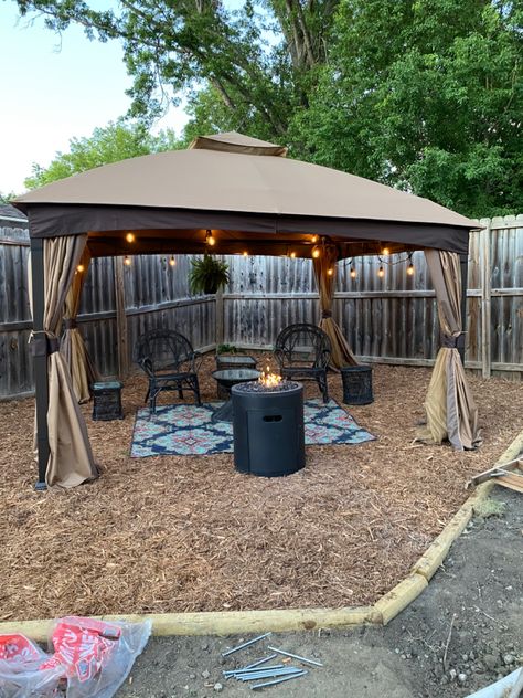 Small Deck With Gazebo, Soft Top Gazebo Ideas Backyard, Simple Gazebo Ideas Backyard, Rustic Gazebo Ideas Backyard, Small Gazebo Ideas, Backyard Gazebo Ideas Budget, Pop Up Gazebo Decorating Ideas, Outside Gazebo Ideas, Small Gazebo Ideas Backyards