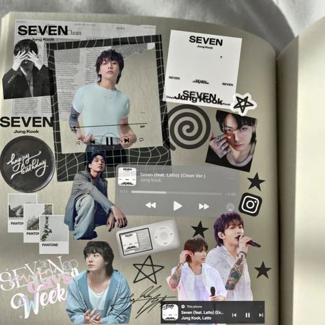 Jungkook's Seven journal 🤍🖤 Most requested by @__naznin__07 🤍 Tags #journal #journalspread #scrapbooking #scrapbook #kpopspread #kpopjiurnal #journalcommunitybd #kpopjourmalspread #kpopjournalbd #jungkook #jungkookjournal #seven #bts #sticker #digitaljournal #sevendaysaweek #btsjournal Jungkook Scrapbook Ideas, Bts Sticker, Jungkook Seven, Scrapbook Book, Bts Drawings, Digital Journal, Scrapbooking, Bts, Tags