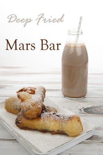 Deep Fried Mars Bar Deep Fried Mars Bar, Fried Mars Bar, Deep Fried Mars Bars, Carnival Foods, Mars Bars, Deep Fried Recipes, Mars Chocolate, Mars Bar, Deep Fried Food