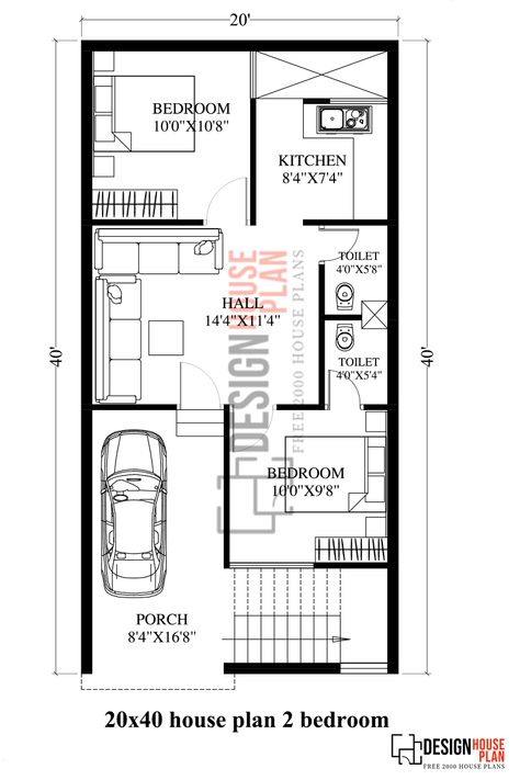 West Face House Plan, House Plan Ideas, 20x30 House Plans, Budget House Plans, 20x40 House Plans, Closed Kitchen, 2bhk House Plan, House Plans With Pictures, Indian House Plans