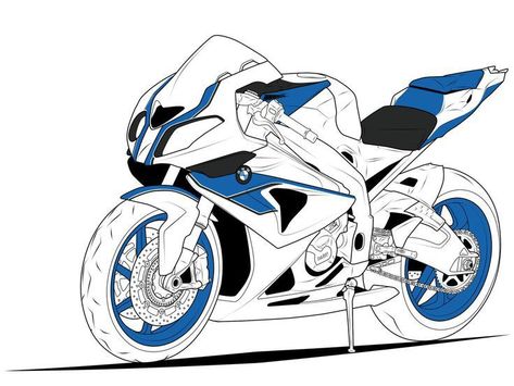 Rolls Royce Car, Motos Bmw, Bmw Art, Motorcycle Drawing, Bike Drawing, Bike Sketch, Bmw S1000rr, Bmw Motorcycles, Motorcycle Art