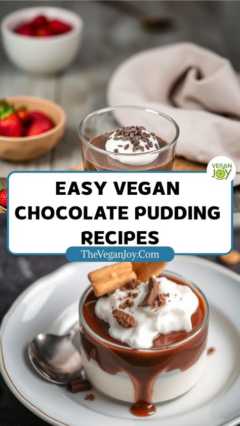 Whip up these 8 easy vegan chocolate puddings in no time Vegan Chocolate Pudding, Coconut Milk Chocolate, Ube Recipes, Boozy Chocolate, Chocolate Chia Seed Pudding, Vegan Pudding, Chocolate Pudding Recipes, Vanilla Ice Cream Recipe, Vegan Meal Prep