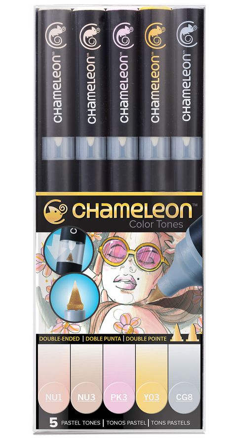 Chameleon Colour Tone Marker Set 5pc - Pastel Tones Blending Markers, Stylo Art, Chameleon Art, Chameleon Color, Michaels Craft, Artist Pens, Craft Artists, Color Tones, Alcohol Markers