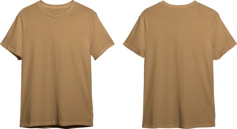 Plain T Shirt Front And Back, Rakel Sablon, Beige Tshirt, Mockup Camisa, Mock Up T Shirt, T Shirt Front And Back, Tshirt Polo, Brown T Shirt, Khaki Shirt