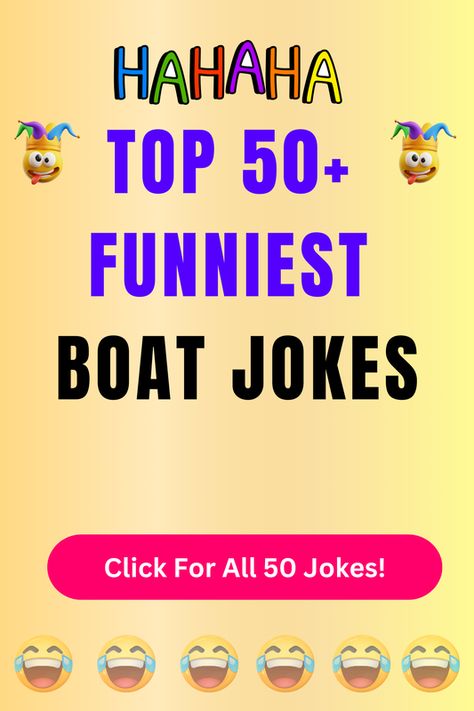 Check Out The Top 50+ Funny Boat Jokes And Puns. Click For All 50+ Hilarious Boat Jokes! Boat Puns, Funny Boat, Jokes And Puns, Boat Humor, Skip School, Sarcastic Jokes, Best Boats, Music Do, Afraid Of The Dark