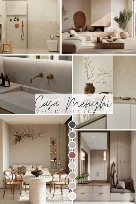 Mood board for a Mediterranean villa renovation. Villa Mood Board, Mediterranean Mood Board, Villa Renovation, Villa Project, Vision Board Collage, Mediterranean Interior, Spanish Villa, Villa Style, Mediterranean Villa