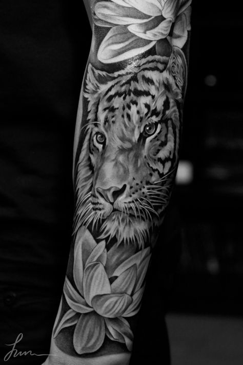 55 Awesome Tiger Tattoo Designs | Cuded Tattoo Sleeve Themes, Mens Tiger Tattoo, Ethnic Tattoo, Mayan Tattoos, Tier Tattoo, Music Note Tattoo, Tiger Tattoo Design, Note Tattoo, Tiger Tattoo