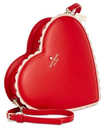 kate spade kate spade new york Yours Truly Chocolate Heart Mini Bag & Reviews - Handbags & Accessories - Macy's | ShopLook Kate Spade Heart, Heart Shaped Bag, Red Leather Bag, Kate Spade Shoulder Bag, Chocolate Hearts, Red Handbag, Novelty Bags, Heart Bag, Kate Spade Purse