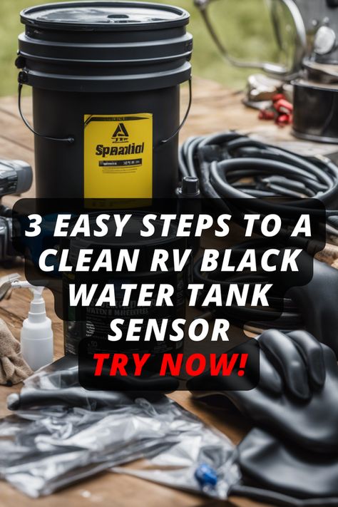 Dread dealing with your RV's black water tank sensor? 🚐💧 Discover how to clean it effortlessly in just 3 simple steps! Say goodbye to guesswork and hello to hassle-free travels. Ready for a cleaner journey? Click to learn how and share your go-to RV maintenance tips in the comments!  #rvhacks #rvorganization #rvliving Rv Black Tank Cleaner Diy, Rv Living Organization, Rv Water Tank, Camper Maintenance, Rv Gear, Maintenance Routine, Camper Organization, Trailer Camping, Travel Trailer Camping