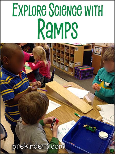 Pre-K kids love exploring with ramps! I’ve posted other science activities here before involving ramps. We’ve explored ramps in our science center and we’ve experimented with ramps in small group, which you can find on the Transportation Theme page. Last week, I set up this ramp experiment as an independent small group activity. In my classroom, the class is divided into four small groups; two groups work with a teacher Cars And Ramps Preschool, Ramps And Inclines Preschool, Ramp Science Preschool, Ramps Activities For Preschool, Ramp Preschool Activities, Preschool Ramps Activities, Independent Small Groups Preschool, Ramps Kindergarten, Transportation Science