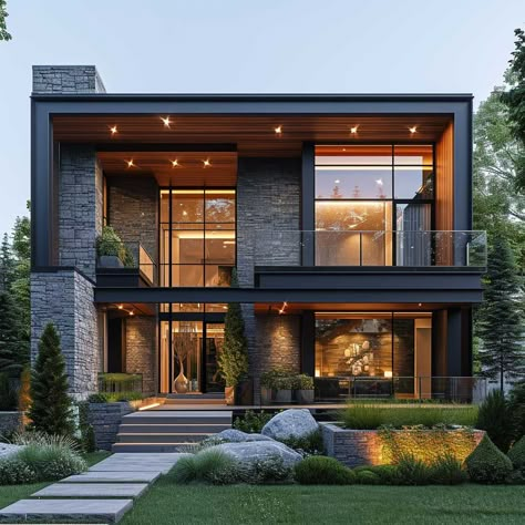 3+ Bold and Beautiful Color Schemes for Modern Home Exteriors • 333+ Images • [ArtFacade] Modern Town House Exterior, Modern Home Ideas Exterior, Modern House With Balcony, House Outside Colour Combination, Modern Home Exteriors, Exterior Cottage, Modern Villa Exterior, Outside House Colors, Exterior Color Combinations