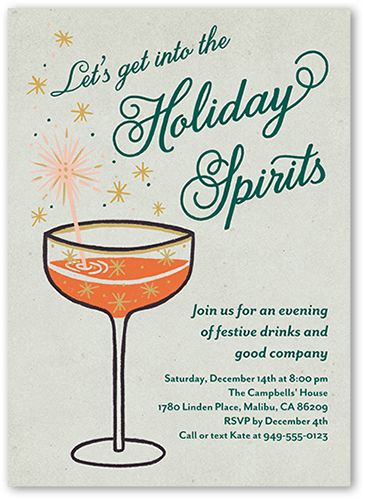 Retro Cocktail 5x7 Stationery Card by Yours Truly | Shutterfly Corporate Holiday Party Themes, Fancy Holiday Party, Classy Christmas Party, Vintage Christmas Party, Cocktail Party Themes, Corporate Holiday Party, Holiday Party Themes, Retro Cocktail, Holiday Cocktail Party