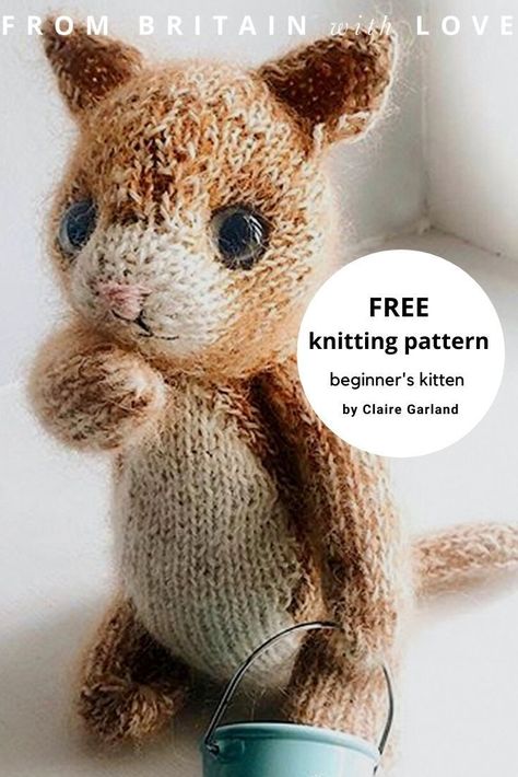 Claire Garland, Knitted Dolls Free, Bunny Knitting Pattern, Knitted Stuffed Animals, Easy Knitting Patterns Free, Miniature Knitting, Knitting Hacks, Knitted Toys Free Patterns, Animal Knitting Patterns