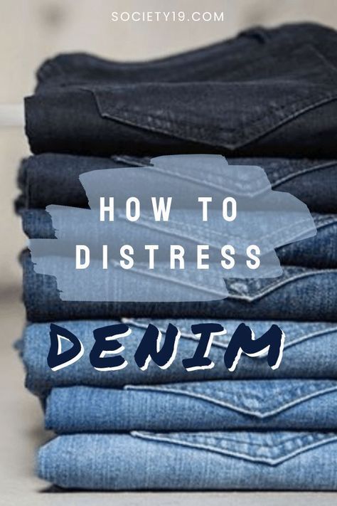 How To Distress Denim Jacket, How To Distress Jean Jacket, Distressed Denim Jacket Diy, How To Distress Jeans, Distressing Denim, Jacket Upcycle, Jean Jacket Diy, Distress Denim, Ragged Jeans