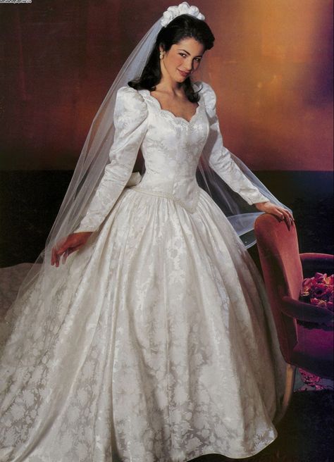 Y2k Wedding Dress, Grandma Wedding Dress, 80s Bride, Russian Wedding Dress, Catholic Wedding Dresses, 80s Wedding Dress, 1980s Wedding Dress, 90s Wedding Dress, Dramatic Wedding Dress