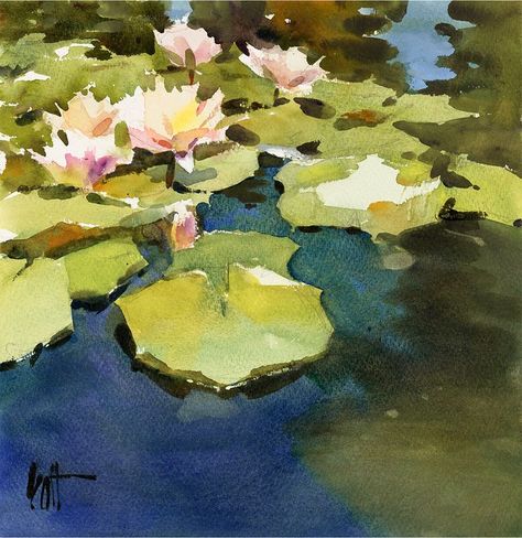 Watercolour Lily, Pond Watercolor, Watercolor Water, Lily Pond, Balboa Park, Water Element, Beatrix Potter, Balboa, Water Lilies