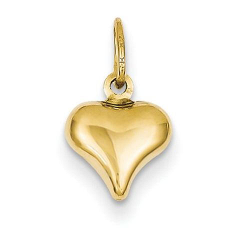 IceCarats Designer Jewelry 14K Mini Puffed Heart Charm * More info could be found at the image url. Yellow Gold Heart Necklace, Romantic Christmas Gifts, Buy Jewellery Online, Christmas Gifts For Girlfriend, Hot Jewelry, Puffed Heart, Gold Cross Necklace, Gold Heart Necklace, Rope Chain