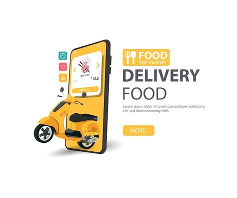 Delivery Advertising Creative, Food Delivery App Creative Ads, Online Order Design, Delivery Poster Design Ideas, Online Food Delivery Poster, Food Delivery Ads Creative, Download App Poster, Delivery Food Poster, Order Online Creative Ads