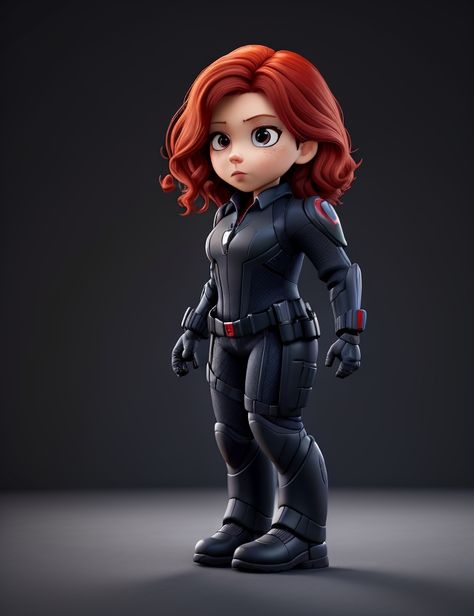 Black Widow as Kid, Disney Character, 4k Clipart Black Widow Cartoon, Black Widow Marvel, Disney Infinity, Disney Character, Black Widow, Hulk, Avengers, Character Design, Marvel