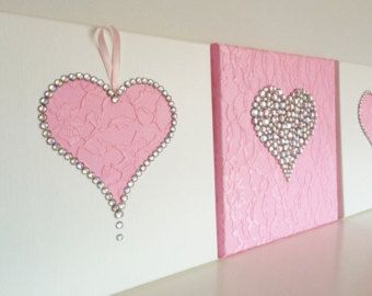 Browse unique items from FlorasShop on Etsy, a global marketplace of handmade, vintage and creative goods. Etsy Valentines, Valentine Wall Art, Acrylic Pink, Hearts Valentines, Heart Wall Art, Girls Wall Art, Heart Wall, Valentines Day Decorations, White Paint