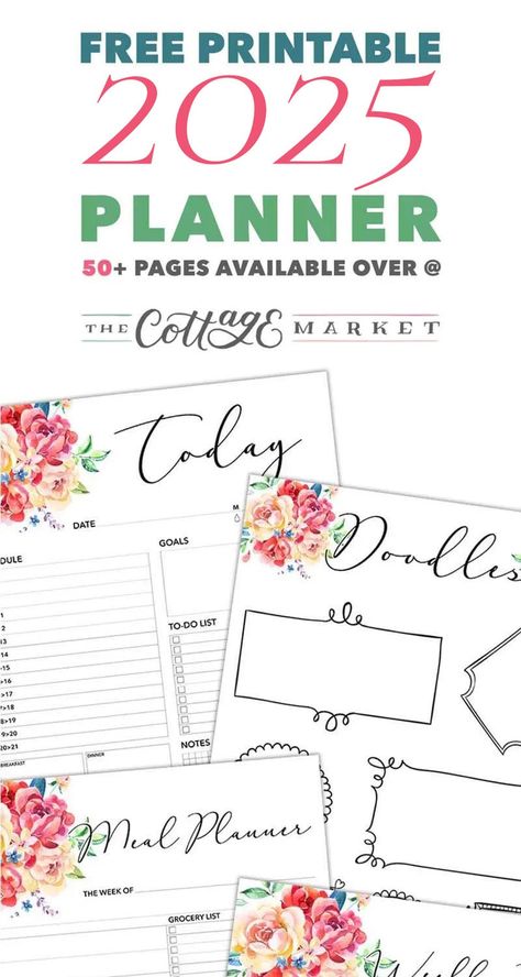 Free Planner Pages Printables, Happy Planner Recipe Book Ideas, 2025 Planner Printable Free, Free Yearly Planner Printable, 2025 Planner Template, 2025 Planner Printable, Happy Planner Currently Page Ideas, Happy Planner Printables Free, Free Journal Printables Templates