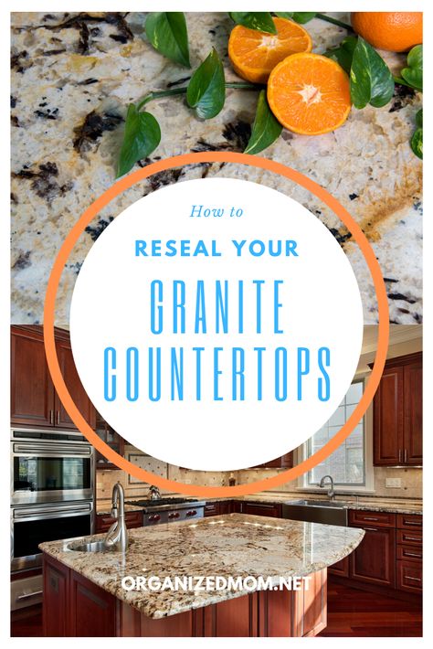 How to Reseal Your Granite Countertops Resealing Granite Countertops, How To Reseal Granite Countertops, Sealing Granite Countertops, Cleaning Granite, Light Colored Granite, Honed Granite Countertops, Granite Remnants, Cleaning Granite Countertops, Granite Cleaner