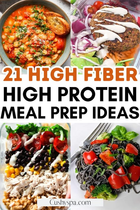 Revamp your meal prep for the week with our high protein high fiber recipes! Elevate your high protein diet with delicious and nutritious high fiber meals designed for easy meal prep. Fiber Meal Prep, High Fiber Meal Prep, High Fiber Meal Plan, Fluffy Keto Pancakes, High Fiber Dinner, Fibre Diet, High Fiber Meals, Shrimp Meal Prep, Fiber Meals