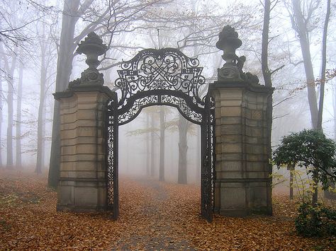 Poland, Lower Silesia, Wałbrzych, Castle Książ Old Cemeteries, Wrought Iron Gates, Sculpture Metal, Iron Gates, Iron Gate, Haunted Places, Six Feet Under, Entrance Gates, Garden Gates