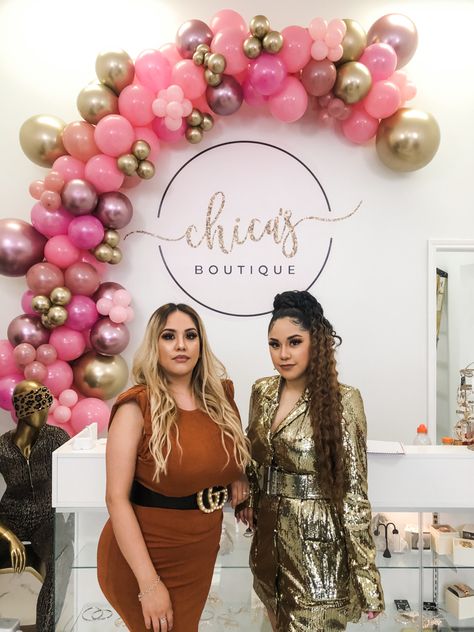 Grand Opening Ideas Business Decorations Boutique, Grand Opening Salon, Grand Opening Beauty Salon, Hair Salon Grand Opening Ideas, Pink And Gold Balloon Garland, Grand Opening Ideas Business Decorations, Beauty Salon Grand Opening Invitation, Grand Opening Ideas, Gold Balloon Garland