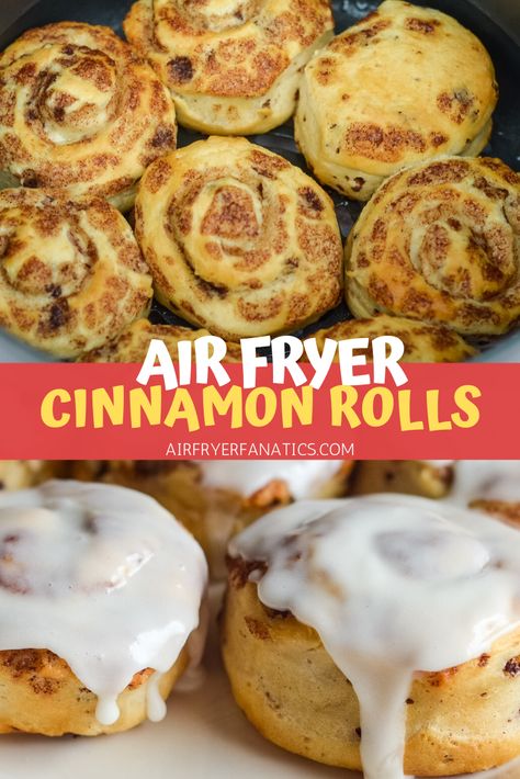 Make the best Air Fryer Cinnamon Rolls with these Pillsbury Cinnamon Rolls. These are ready to eat in less than 8 minutes and perfectly soft! #AirFryer #CinnamonRolls #Breakfast Air Fryer Cinnamon Rolls Pillsbury, Cinnamon Rolls Pillsbury, Air Fryer Cinnamon Rolls, Potassium Recipes, Air Fryer Recipes Breakfast, Food Planning, Pillsbury Cinnamon Rolls, The Best Air Fryer, Breakfast Recipies