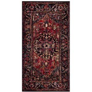 SAFAVIEH Classic Red/Black 6 ft. x 9 ft. Border Area Rug-CL220C-6 - The Home Depot Area Rug In Living Room, Rug In Living Room, Old Folks Home, Granny Pad, Antique Medallion, Brooklyn Home, White Rugs, Grey Couch, Boho Rugs