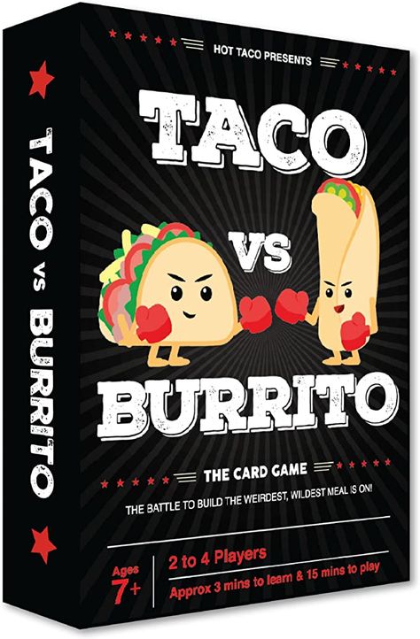 Taco Vs Burrito, Party Card Games, Family Card Games, Card Games For Kids, Action Cards, Family Board Games, Family Cards, Board Games For Kids, Kids Party Games