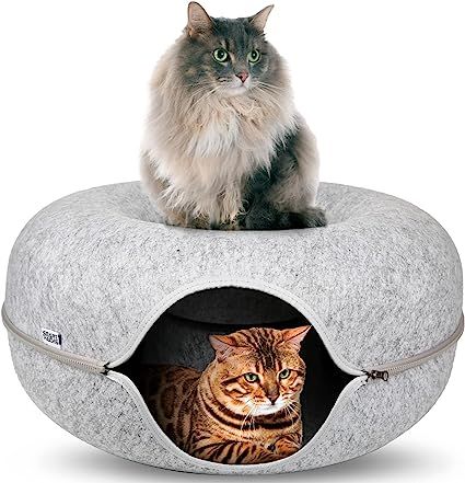 Niche Chat, Rabbit Bedding, Donut Cat, Cat Cave, Indoor Cats, Cat Tunnel, Cat Bed Furniture, Cat Condo, Felt Cat