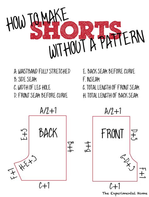 Make a pattern from existing shorts – without taking them apart Sew Tips, Make Shorts, Diy Sy, Sewing Shorts, Sewing Pants, Shorts Pattern, Beginner Sewing Projects Easy, Leftover Fabric, Sewing Projects For Beginners