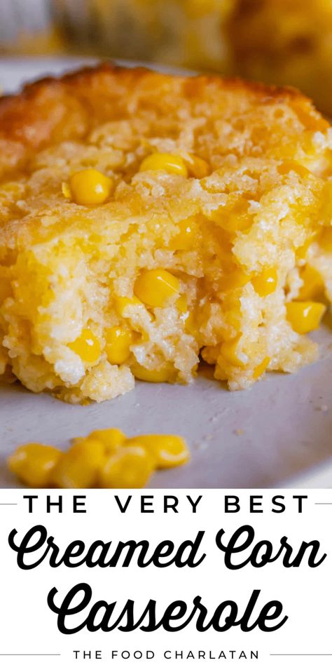 Corn Casserole With Jiffy, Jiffy Corn Pudding, Sweet Creamed Corn, Cornbread With Creamed Corn, Easy Creamed Corn, Creamed Corn Casserole, Sweet Cream Corn, Creamed Corn Casserole Recipe, Creamed Corn Cornbread