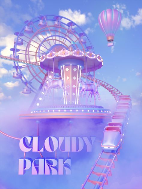 Amusement Park Graphic Design, 3d Poster, Bg Design, Event Poster Design, Parc D'attraction, Album Cover Design, Parking Design, Graphic Design Fun, Event Poster