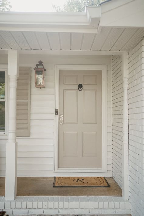 White On White Shutters, Neutral Color Exterior House, Exterior Townhouse Colors, White Wood Exterior House, Best Paint For Shutters, White Paint House Exterior, Chalky White Paint Color, White House Trim Color Ideas Exterior, Exterior Neutral Paint Colors For House