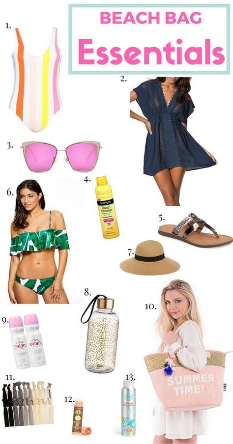 BEACH BAG ESSENTIALS! I’ve rounded up a list filled with the must-have items for anyone heading to the beach this summer! This list can help guide you when preparing for your next journey to the shore! You will not want to forget to pack all of these beach bag essentials! There is nothing worse than spending an hour in the morning before heading to the beach to find something that you easily could’ve packed with you. #Beach Journey To The Shore, Summer Bag Essentials, Beach Bag Essentials, Bag Essentials, Beach Essentials, Beach Tops, Essential Bag, Must Have Items, Beach Bum